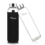 Ryaco Glasflasche 1 liter /1l - 550ml - Trinkflasche Wasserflasche Glas mit...