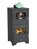 Kaminofen mit Backfach und Herdplatte Ever 2 Holzofen 7 kW Kamin Ofen...