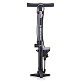 Dunlop Fahrradpumpe mit Manometer - Luftpumpe Fahrrad mit 2 Adaptern - für Alle...