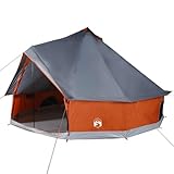 vidaXL Tipi Familienzelt 6 Personen, Campingzelt mit Netzwände, Wasserdicht...