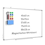 DOLLAR BOSS Magnetisches Whiteboard, 45 x 60cm magnettafel Magnetpinnwand mit 2...