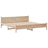 vidaXL Massivholzbett, Holzbett ohne Matratze, Bettgestell mit Kopfteil...
