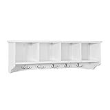 SoBuy® FRG48-L-W Wandgarderobe Wandhaken Hängeregal Badezimmerschrank mit 5...