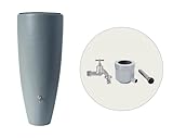 GARANTIA 2in1 Regentonne Komplett-Set 300 Liter zinkgrau inkl. Chrom-Auslaufhahn...