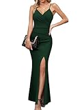 Missufe Wickelkleid Ballkleid Cocktail Maxi Partykleid Damen Spaghettiträger...