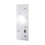 HAKU Möbel Wandgarderobe Chrom, weiß, MDF, Metall - Maße: B 80 cm x H 30 cm x...