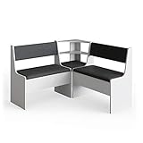 Vicco Eckbankgruppe Roman, Bank für die Essecke, Weiß/Anthrazit, 120 x 120 cm...