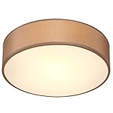 MONZANA® Deckenlampe Stoff Wohnzimmer Schlafzimmer E27 Taupe 38cm Rund...