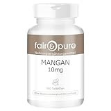Fair & Pure Mangan 10mg, 180 Stück, 10mg Mangan pro Tablette, veganes...