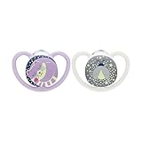 NUK Space Night Schnuller | 6-18 Monate | Lollipop mit extra großen...