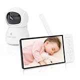 CuieTuee Babyphone mit Kamera Baby Monitor 5-Zoll 720P HD Display 2,4 GHz PTZ...