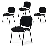 Topsit 4er Set Besucherstuhl ISO, Bequemer Konferenzstuhl, stapelbar, mit...