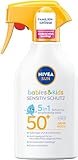 NIVEA SUN Babies & Kids Sensitiv Schutz Sonnenspray LSF 50+, extra wasserfeste...