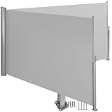 tectake Aluminium Doppel- Seitenmarkise ausziehbar, Outdoor Seitenwand als...