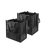 TSHAOUN 2 Stück Schwarze Einkaufstasche 38 x 33.5 x 25.5cm Große...