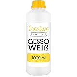 Creative Deco Professionell Weiße Gesso | 1L | Acryl-Farben oder Perfekte...