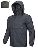 Outdoor Ventures Herren Regenjacke Wasserdichter Pullover mit Kapuze Packbare...