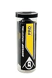 Dunlop Squashbälle Pro doppelGelb, 3 Stück in der Dose, Offizieller...