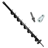 QWORK® Erdbohrer, ⌀ 60 mm Erdbohrer für Bohrmaschine mit Adapter, 80 cm...