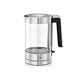 WMF Lono Wasserkocher Glas 1,7 Liter, Glaswasserkocher mit Kalkfilter, kabellos,...
