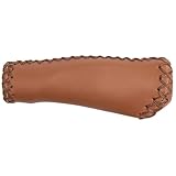 Fahrradgriff, anatomische Form, Echtlederoptik, handgenäht, 125 mm Länge