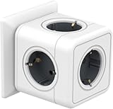 Steckdosenwürfel Mehrfachsteckdose 5 Fach Erweiterbare 3680W Steckdosenleiste...