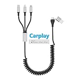 Lightning Spiralkabel Apple Carplay Kabel & MFi Zertifiziert, USB C Multi...