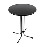 Stehtisch Partytisch schwarze runde Platte D80 x H107 cm Holzwerkstoff...