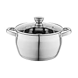 Florina Oliver 22 cm 4,8 L Edelstahltopf mit Glasdeckel | Für Induktion, Gas,...