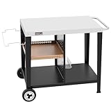 Royal Gourmet Grilltisch mit 85x50 cm Edelstahlplatte 3-Etage Grillwagen für...