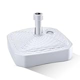 GARDENIX Sonnenschirmständer Quadratisch Weiß Rattanoptik aus Kunststoff...