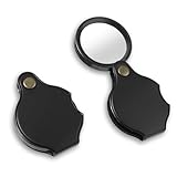 Dimeho 2 Stück Mini Lupe 10-fache Taschenlupe Faltbare Leselupe Tragbare Lupen...