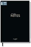 Notizbuch A5 liniert 'Black Edition' von Trendstuff by Häfft - 124 Seiten, 62...