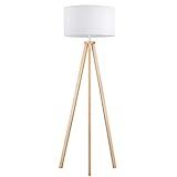 tomons Stehlampe LED Dimmbar aus Holz Dreibein, Skandinavischer Stil, Moderne...