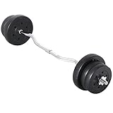 Yaheetech 25 kg SZ Curlset Langhantel-Set, SZ-Stange mit 6 Scheiben, Hantel-Set...