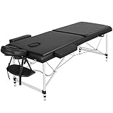 Yaheetech Mobile Massageliege 70 cm Breit Alu Massagetisch Höhenverstellbar 2...