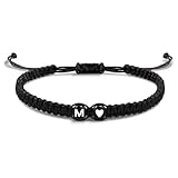 EVEMATE Armband mit Buchstabe und Herz für Freunde und Paare - Initiale A-Z...