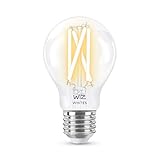 WiZ Tunable White LED Lampe, Standardform 1er-Pack E27, 60W, transparentes...
