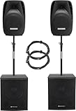 Pronomic 218S-215A Aktive PA-Anlage - aktives PA-Set mit 2X 18-Subwoofer und 2X...