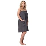 ZOLLNER Damensaunakilt in grau - hautfreundlich und saugstark - Baumwolle - mit...