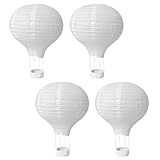 4 Stück Heißluftballon Papierlampion, Weiß Papier Laterne Dekorative, eiß...