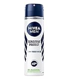 NIVEA MEN Sensitive Protect Deo Spray (150 ml), Anti-Transpirant für...