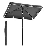 SONGMICS Sonnenschirm 180 x 125 cm, Balkonschirm UPF 50+, Sonnenschutz,...