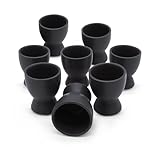 Spetebo Feinkeramik Eierbecher schwarz matt - 8er Set - Eierhalter in...