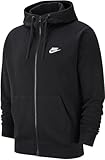 Nike Herren Sportswear Club Hooded Sweatshirt, Black/Black/White, L EU