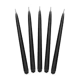 PartyDeco Spitzkerze Schwarz 24cm 10Stk.