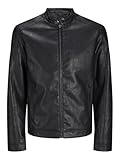 JACK & JONES JJEDYLAN CLEAN PU Jacket NOOS 12261195,Schwarz,M