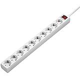 Hama 10-Fach Steckdosenleiste mit Schalter (3m Kabellänge, max. 3500W)...