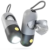 greate 2x Kotbeutelspender mit Taschenlampe & Karabinerhaken - Kotbeutelspender...