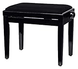 Classic Cantabile Pianobank Schwarz-Hochglanz (Höhenverstellbar von 47-56cm,...